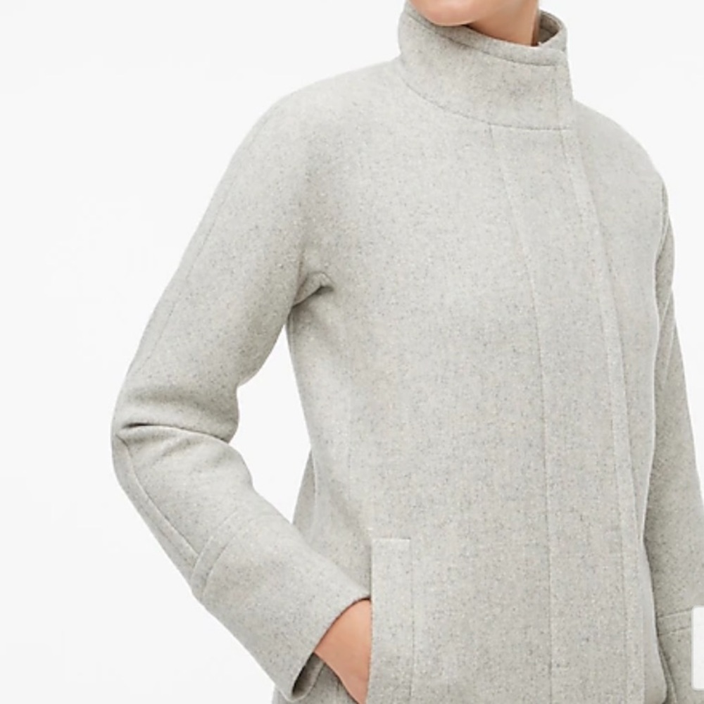 ๐ NEW J. Crew City Winter Wool Jacket Coat Grey Size 4 - Picture 4 of 9